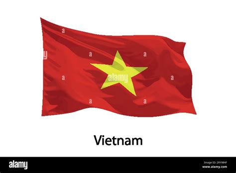 3d Realistic Waving Flag Of Vietnam Isolated Template For Poster