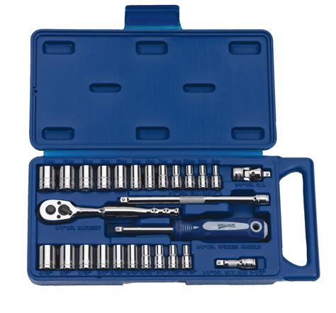 27 Piece 14 Drive Socket And Drive Tool Set Sae And Metric 12 Point