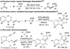 Copper catalyzed oxidative 2 2 1 annulation of 1 n enynes with α