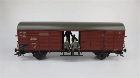 FLEISCHMANN H0 5308 K Gedeckter Güterwagen mit Figuren DRG OVP CH20726