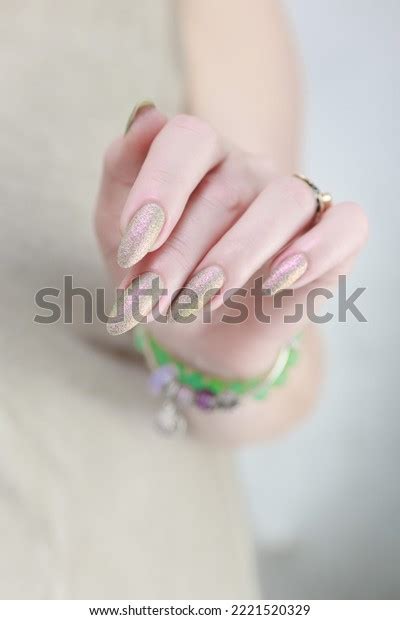 Female Hand Long Nails Nude Beige Stock Photo Shutterstock