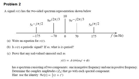 Solved Problem 2 A Signal X T Has The Two Sided Spectrum Chegg