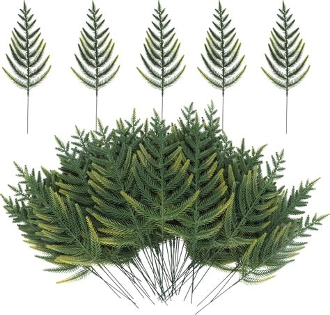 Pcs Artificial Pine Needles Branches Garland Fake Green Plants Pine