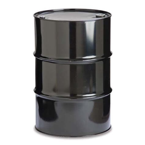 55 Gallon Black Steel Tight Head Drum Epoxy Phenolic Lining W 2 And 3 4 Fittings Un Rated