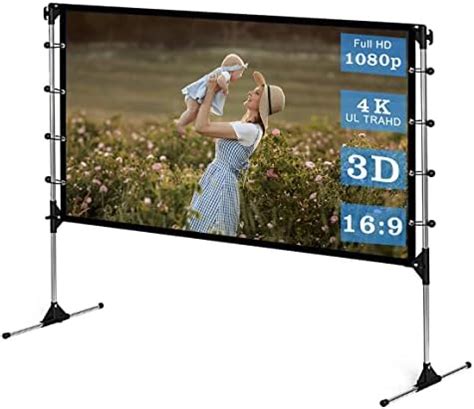 LMYANG Pantalla De Proyector Con Soporte 100 Pulgadas 16 9 4K HD