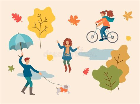 I Love Autumn Walk On Outdoors Stock Vector Illustration Of Cheerful