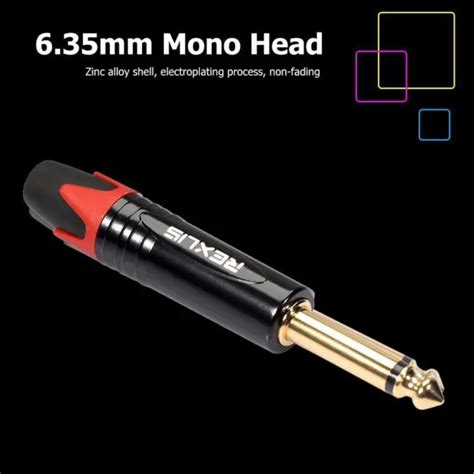 Diy Soldering Plug Adapter 635mm Mono Male Plug Audio Connector Red