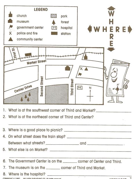 Free Printable Map Reading Skills Worksheets