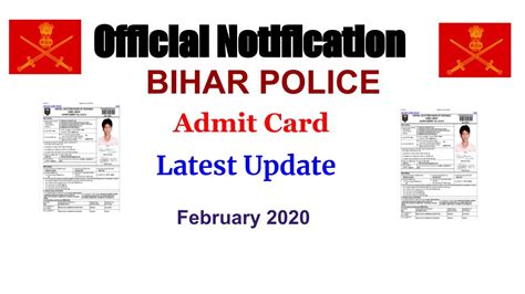 Bihar Police Admit Card 2020 Bihar Police Exam 8 March How To