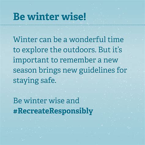 Winter Wise Recommendations From Recreateresponsibly To Stay Safe