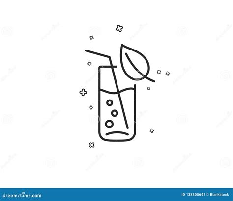 Water Glass Line Icon Soda Aqua Sign Vector Stock Vector