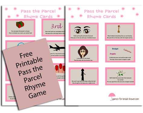 Free Printable Pass The Parcel Rhyme Game Cards