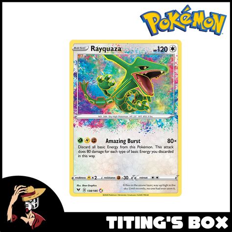 En Pokemon Tcg Rayquaza Amazing Rare Vivid Voltage Shopee