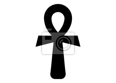 Fototapeta Ankh egipski symbol życia i kafia szalik tle na wymiar