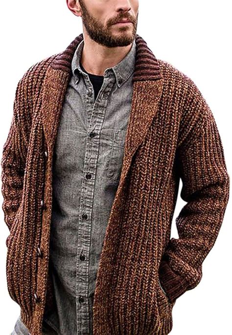 S 5xlfashion Hombres Sweaterfashion Solid Cardigan Hombres V Cuello Del