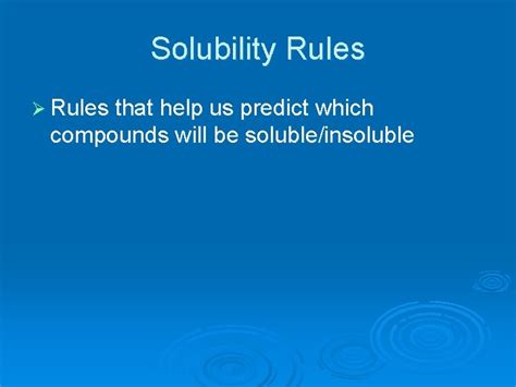 Ch 11 3 Chemical Reactions Solubility Rules Writing