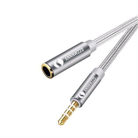 3.5 mm Metal Jack Aux Audio Cable Male to Female Aux Extension Cable 3. ...