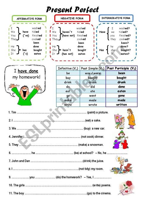 This Worksheet Is For Students Who Begin To Learn Present Perfect They