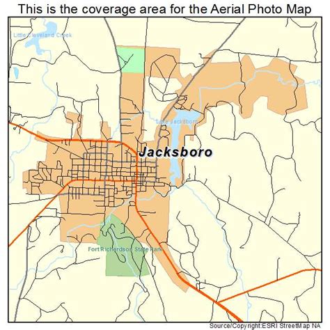 Aerial Photography Map of Jacksboro, TX Texas