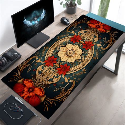 Vintage Style Old Western Textile Desk Mat Western Desk Mat Vintage