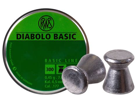 RWS Diabolo Basic .177 Cal, 7.0 Grains, Wadcutter, 300ct | Pyramyd Air