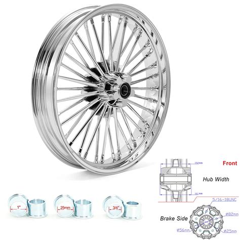 Tarazon X Fat Spoke Tubeless Chrome Front Wheel For Harley Softail