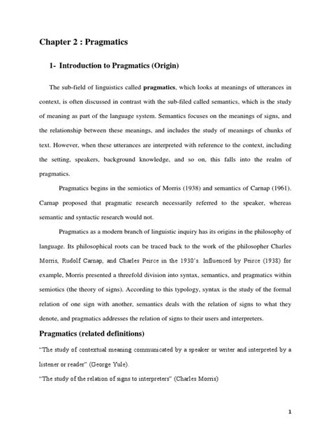 Chapter 2. Pragmatics | PDF | Semiotics | Linguistics