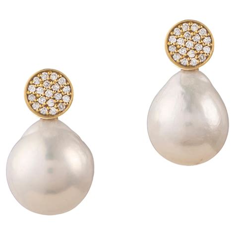 Exquisite Baroque Pearl Diamond Spin Twirl Earrings For Sale At 1stdibs