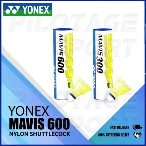 Yonex Mavis 300 600 Plastic Nylon Badminton Blue Cap Shuttlecocks 6 Pieces Highly Durable