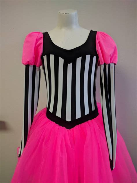 Vintage Dance Costume, Vintage Neon Pink Dance Costume With Black and