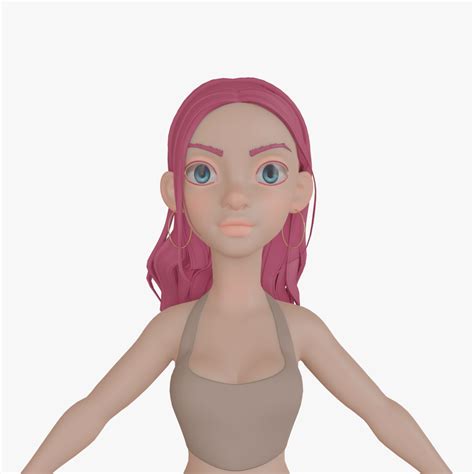 5dollar Store Cute Cartoon Girl 3d Model Turbosquid 1990774