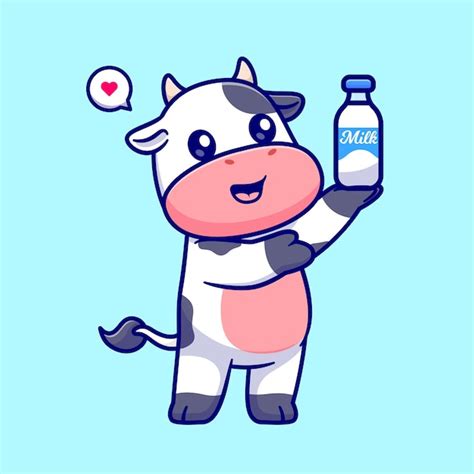 Ilustraci N De Icono De Vector De Dibujos Animados De Botella De Leche