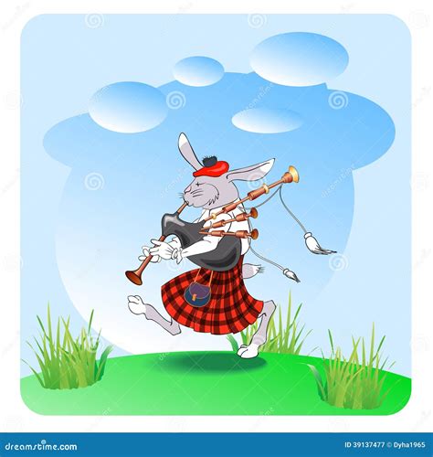 Rabbit With Bagpipes Stock Vector Image 39137477