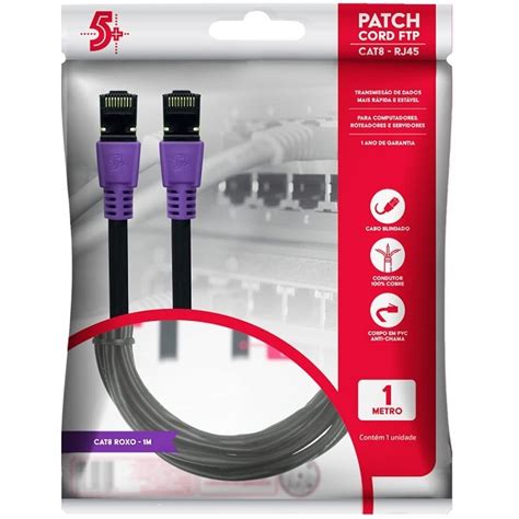 Cabo De Rede Cat Patch Cord Ftp Mhz Gbps M Roxo Leroy Merlin