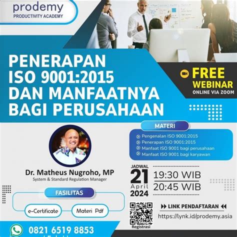 21 April 2024 Free Webinar PENERAPAN ISO 9001 2015 DAN MANFAATNYA