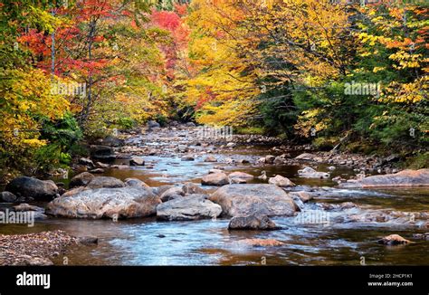 Usa New Hampshire White Mountains North Woodstock Fall Along The