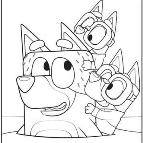 Coloriage Bluey mignon à imprimer avec Tête à modeler