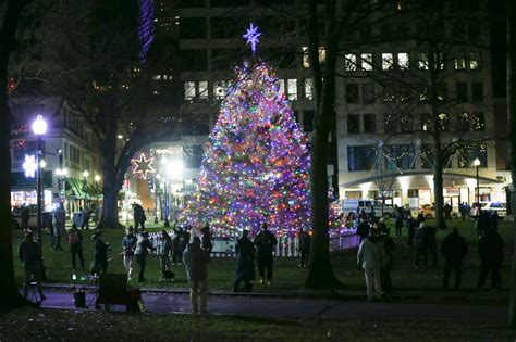 Annual Christmas Tree Lighting On Boston Common Boston Herald