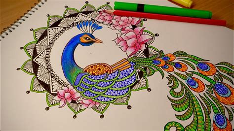 Peacock Mandala Art Mandala Drawing Boho Art Drawings Mandala Art