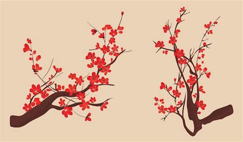 Premium Vector Illustrated Cherry Blossoms