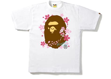 BAPE Sakura Ape Head Tee White Men's - US
