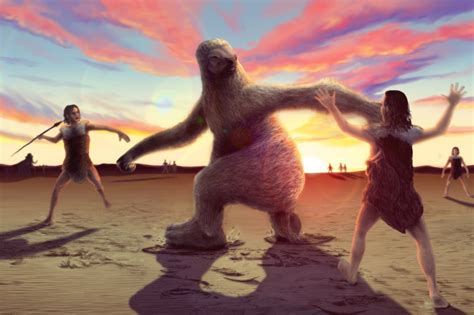 Fossils reveal ancient face-off between humans and giant sloth