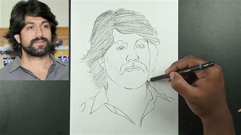 Kgf Yash Drawing How To Draw Rocking Star Yash Yash Drawing Step By