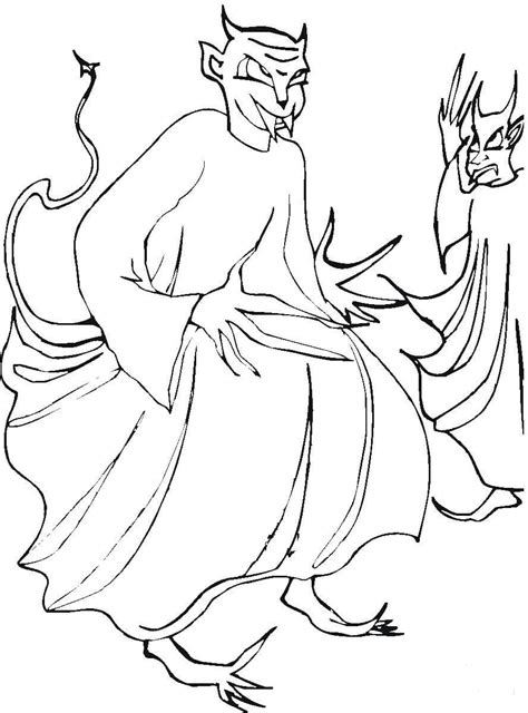 Two Demons Coloring Page ColouringPages