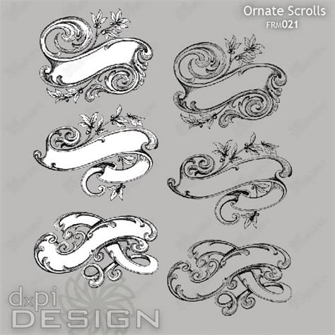 Vintage Scrolls Digital Scroll Designs For Formal Labels Layouts