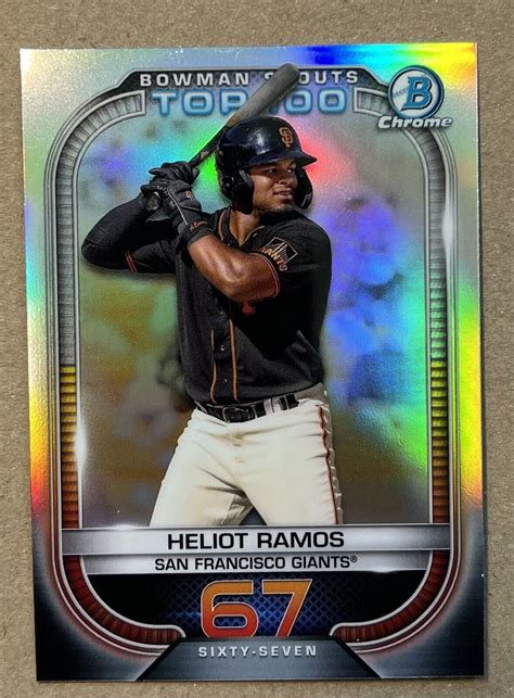 2021 Heliot Ramos Bowman Chrome Top 100 Prospect Rookie Card RC Giants