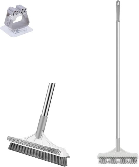 2 In 1 Floor Scrub Brush With Squeegee Floor Brush Scrubber With Long Handle 180