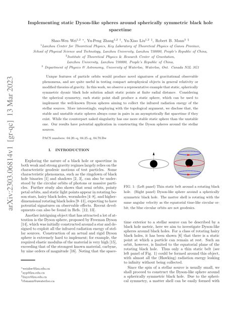 PDF Implementing Static Dyson Like Spheres Around Spherically