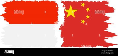 China and Indonesia grunge flags connection, vector Stock Vector Image ...