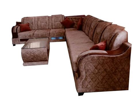 Indian Links Wooden Seater Brown L Shaped Sofa Set At Rs Set In